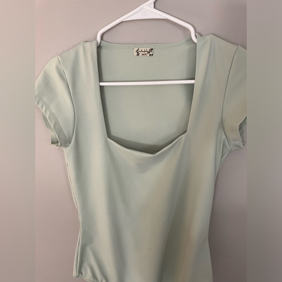 Free People Fair and Square Neck Duo Bodysuit Color Dewkist / Sea-foam Teal - Picture 8 of 11